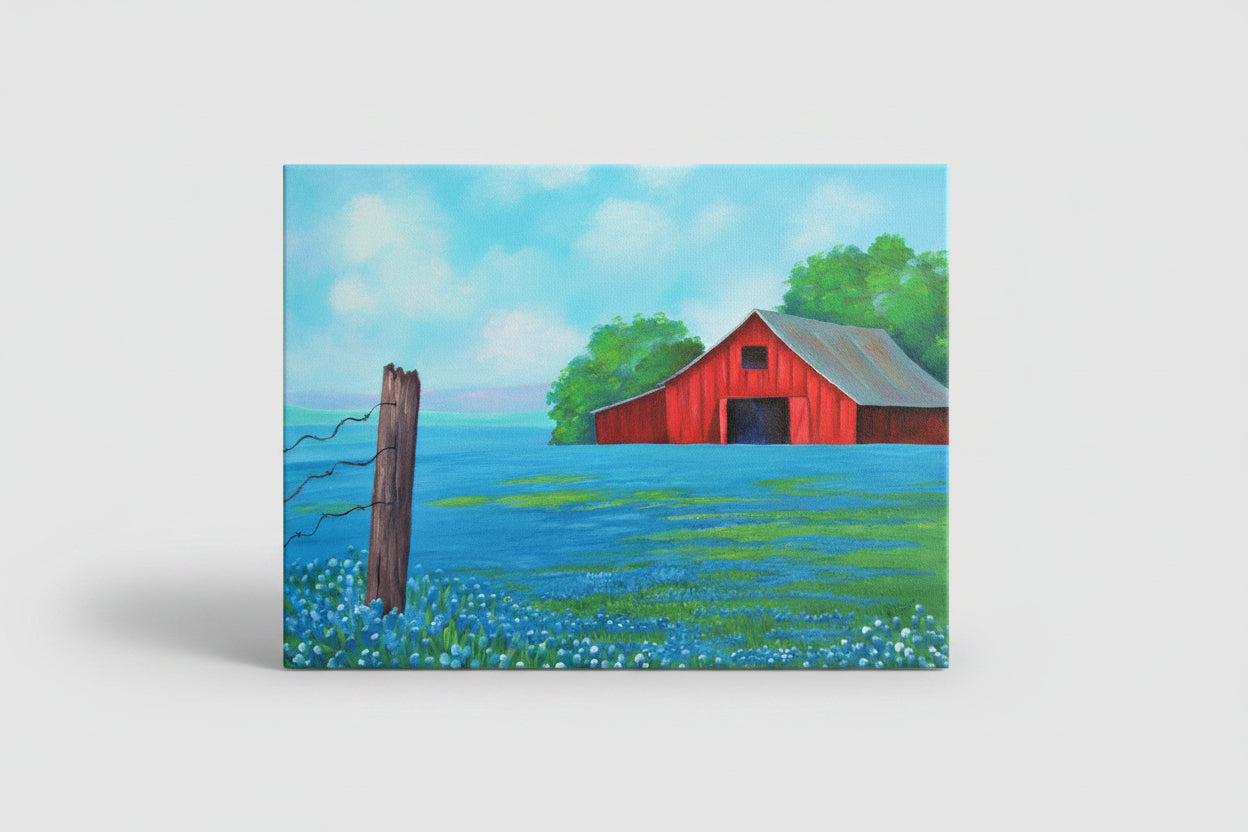 Red Barn & Bluebonnets