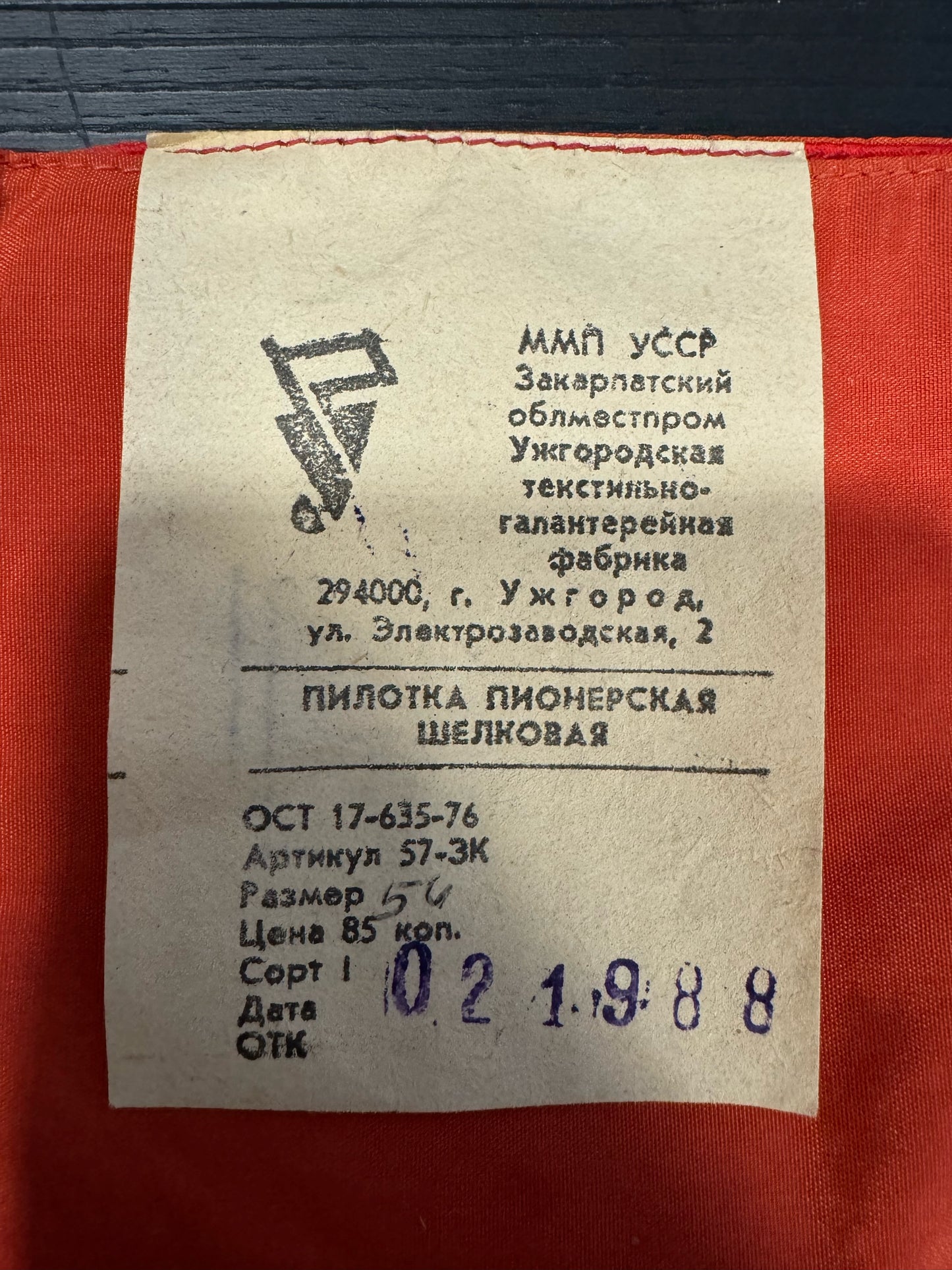 Soviet, Pioneer silk cap