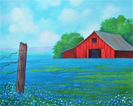 Red Barn & Bluebonnets